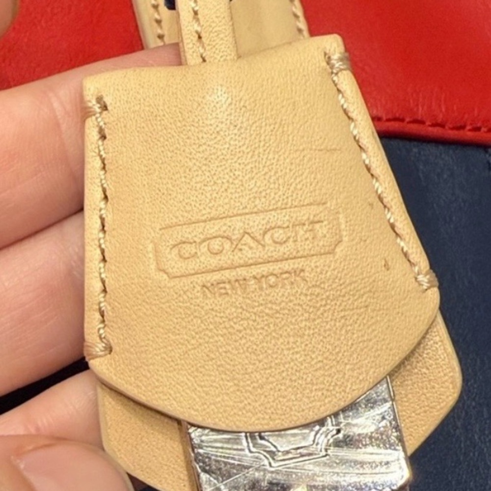 Coach large RARE Navy and Red Striped Tote - Picture 8 of 9